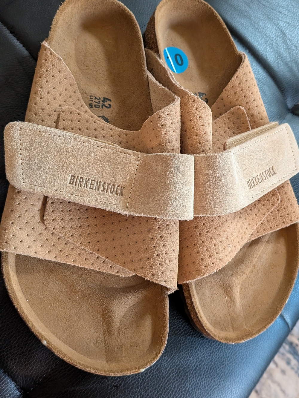 New With Tags  Birkenstock Kyoto Suede Slide Sandal in Beige Sz 10 - Picture 3 of 7